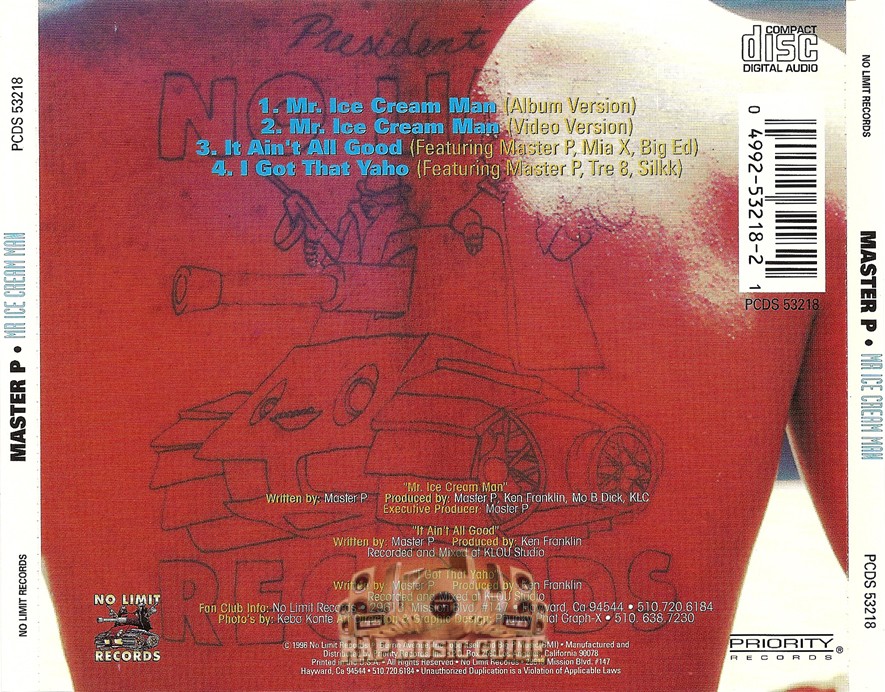 Master P Mr. Ice Cream Man Single. CD Rap Music Guide